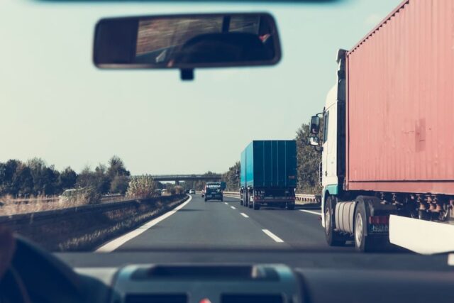 semi-trucks on road