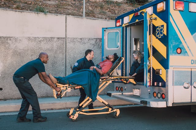 man on a stretcher